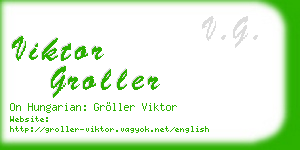 viktor groller business card